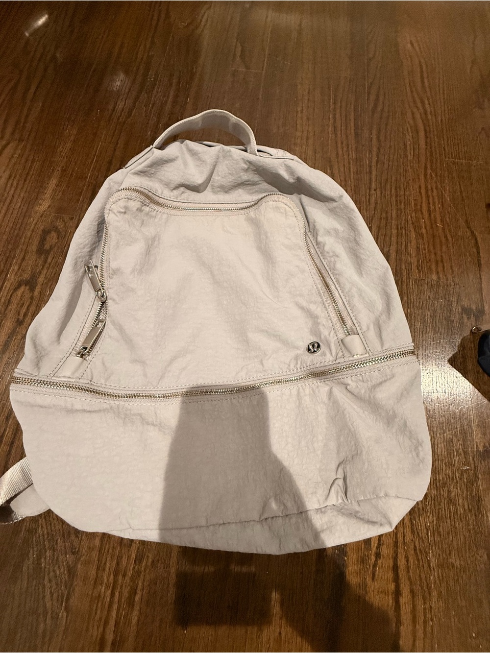 Light gray Casual Backpack with Front Zip Pocket